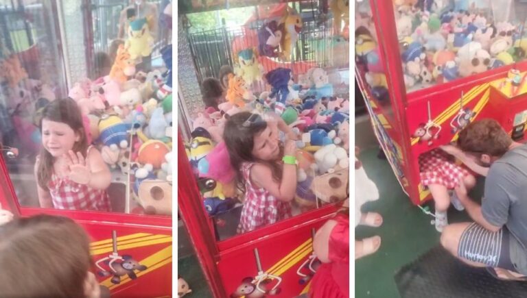 Aussie kid stuck inside claw machine