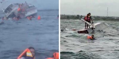 A boat in Bali has capsized