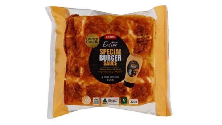 Burger hot cross bun from Coles