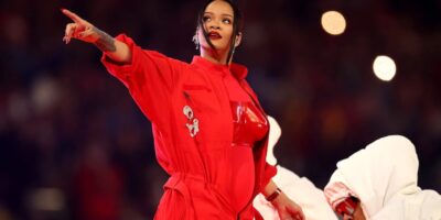 Rihanna at the super bowl show