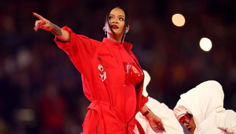Rihanna at the super bowl show