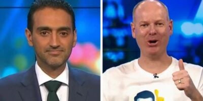 Waleed Aly and Tom Gleeson on The Project