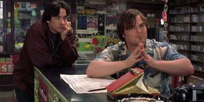 Image of John Cusack and Jack Black as record store workers in 'High Fidelity'