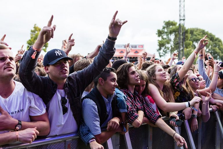 Groovin The Moo crowd watching The Smith Street Band perform in Adelaide