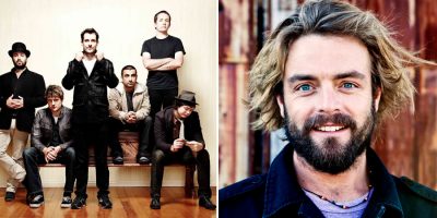 2 panel image featuring The Cat Empire and Xavier Rudd