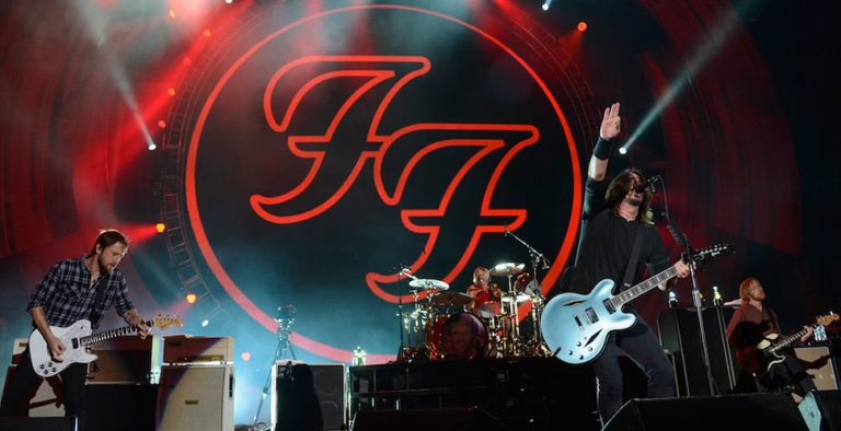 US rock group Foo Fighters performing live