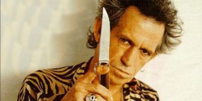 Keith Richards with a knife