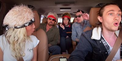 Billy ray Cyrus and Miley Cyrus sing on Carpool Karaoke