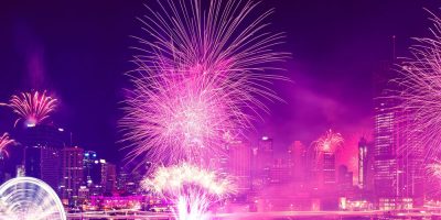 Fireworks over Brisbane