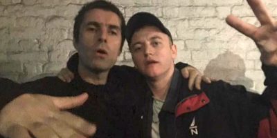 Liam Gallagher poses for a photo with DMA'S' Tommy O'Dell