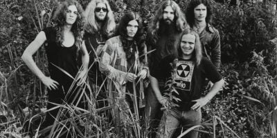 Members of US rock group Lynyrd Skynyrd outside in an undated promo photograph