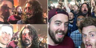 Image featuring numerous pictures of Dave Grohl at a Metallica gig
