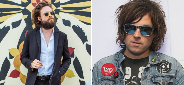 2 panel image of Father John Misty & Ryan Adams