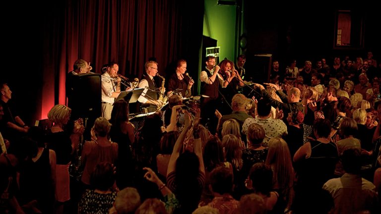 A live performance taking place at Sutton's House Of Music in Ballarat