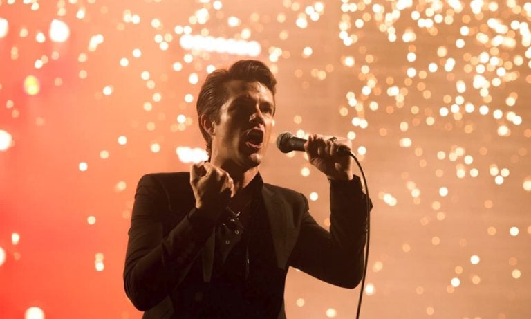 Brandon Flowers performing onstage