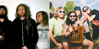 2 panel image of Frenzal Rhomb & The Bennies
