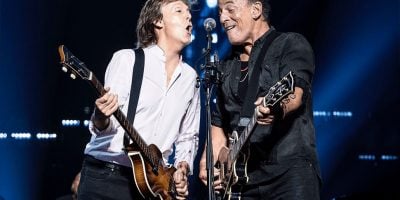 Paul McCartney and Bruce Springsteen playing together in New York City