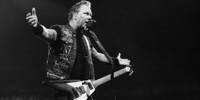Metallica frontman James Hetfield performing live