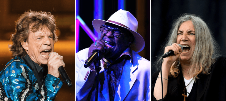 Mick Jagger, George Clinton and Patti Smith