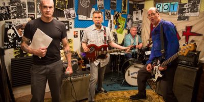 Image of a sketch from Portlandia, featuring Henry Rollins, Fred Armisen, Brendan Canty, and Krist Novoselic