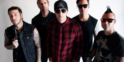 US rock band Avenged Sevenfold with current drummer Brooks Wackerman