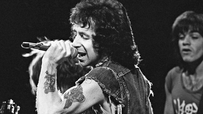 Former AC/DC frontman Bon Scott performing live