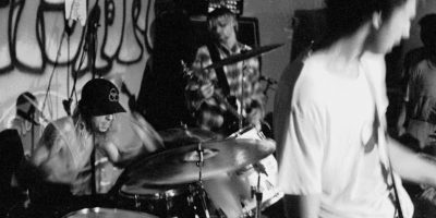 Dave Grohl performing his first show with Nirvana in October 1990