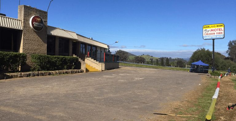 Aftermath of a brawl at the Eildon Holiday Resort