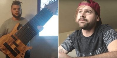 Popular YouTube celebrity Jared Dines and the guitar in question