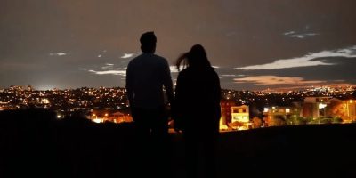 Jordie Ireland watches the Sydney skyline