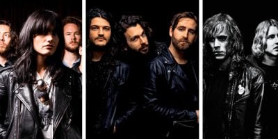 3 panel image of great modern rock bands, including The Preatures, Kingswood, and DZ Deathrays