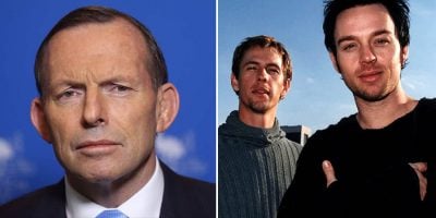 Former PM Tony Abbott and members of Savage Garden