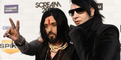 Marilyn Manson, pictured with bass player Twiggy Ramirez