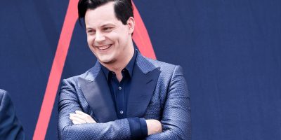 Blues-rocker Jack White photographed wearing a blue suit.