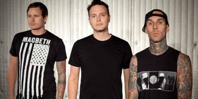 Members of pop-punk band Blink-182, including original guitarist Tom DeLonge