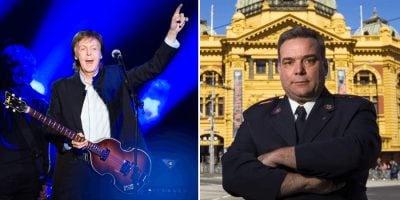 Paul McCartney performing live, and the Salvation Army’s Major Brendan Nottle