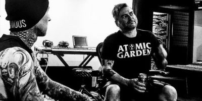 Blink-182's Travis Barker and NOFX's Fat Mike in the studio