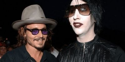 Actor Johnny Depp pictured with musician Marilyn Manson