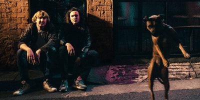 A cropped portion of the album artwork for DZ Deathrays' 'Bloody Lovely'