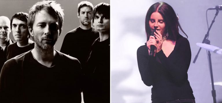 2 panel image of Radiohead and Lana Del Rey