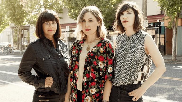 Members of US rock band Sleater-Kinney