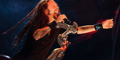 Korn frontman Jonathan Davis performing live