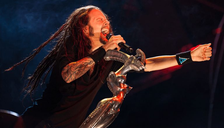 Korn frontman Jonathan Davis performing live