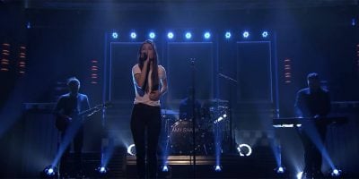 Screenshot of Amy Shark performing on The Tonight Show With Jimmy Fallon
