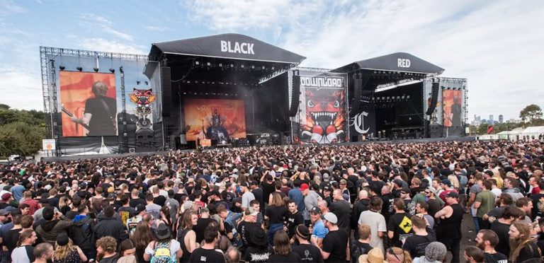 Image of the main stages at the Melbourne Download Festival 2018