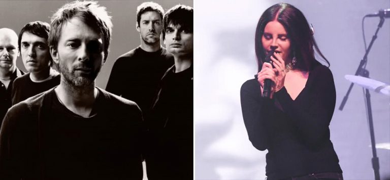 2 panel image of Radiohead and Lana Del Rey