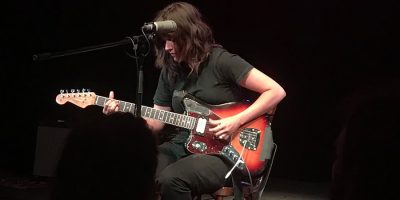 Courtney Barnett performing at her Spotify Fans First event.