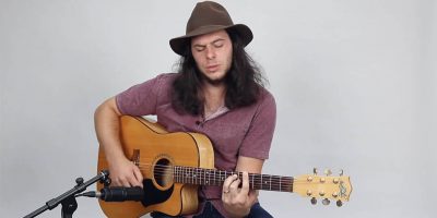 Victorian musician Shaun Black performing a rock song medley