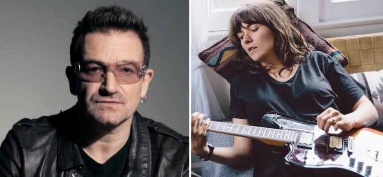 2 panel image of U2 frontman Bono, and Aussie muso Courtney Barnett