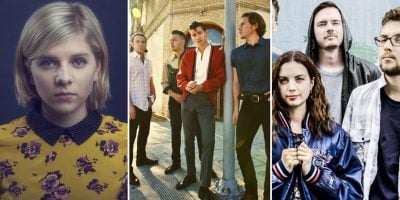 Aurora, Arctic Monkeys, and Ball Park Music, the three most-played acts on triple j this week.